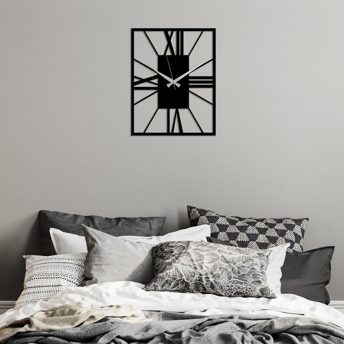 Wallity Reloj de Pared Decorativo de Metal Negro Wallity Reloj de Pared Decorativo de Metal Negro